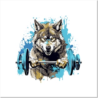 wolf at gym Posters and Art